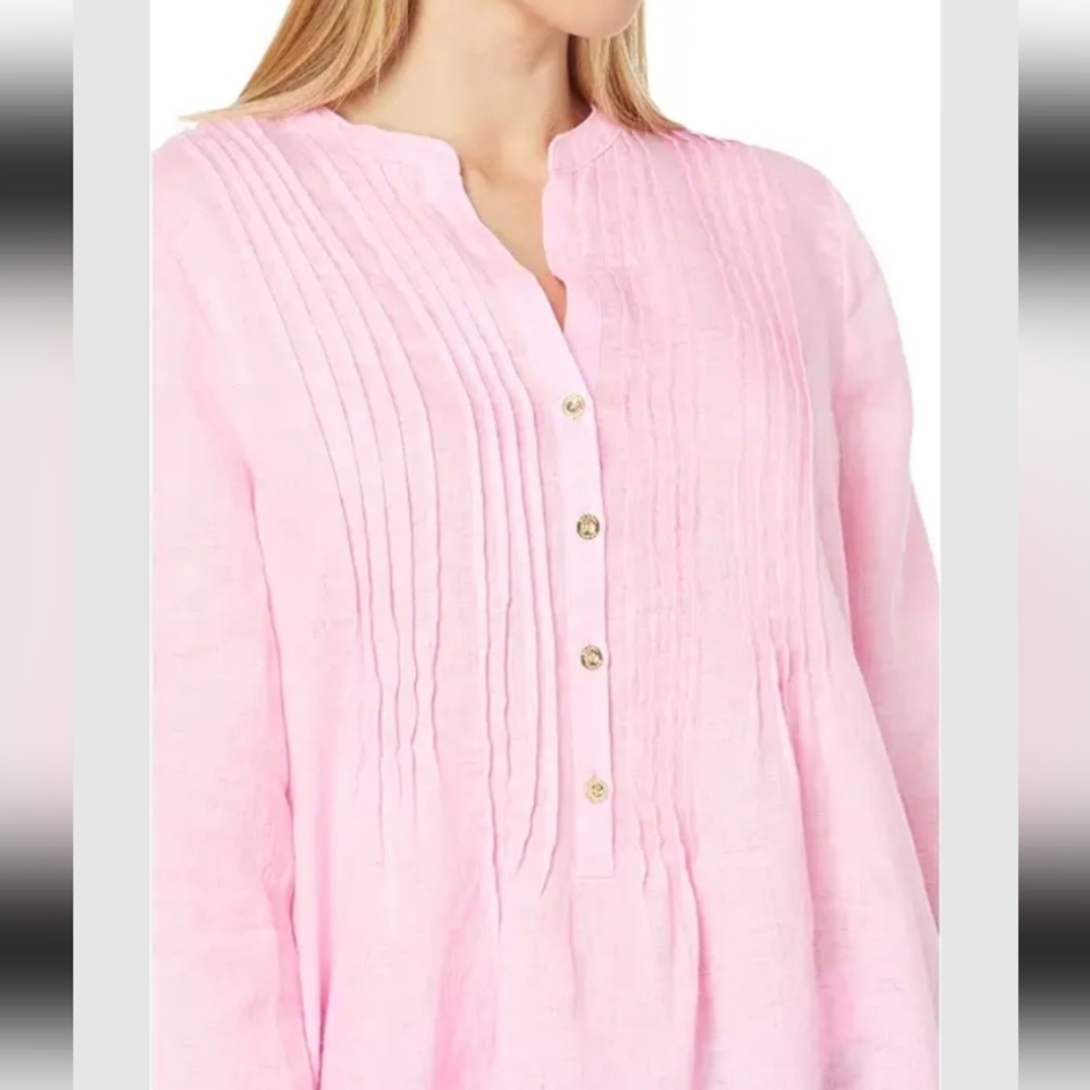 Lilly Pulitzer Sarasota Tunic Mandevilla Baby Long Sleeve Seacoast Linen - Picture 3 of 7